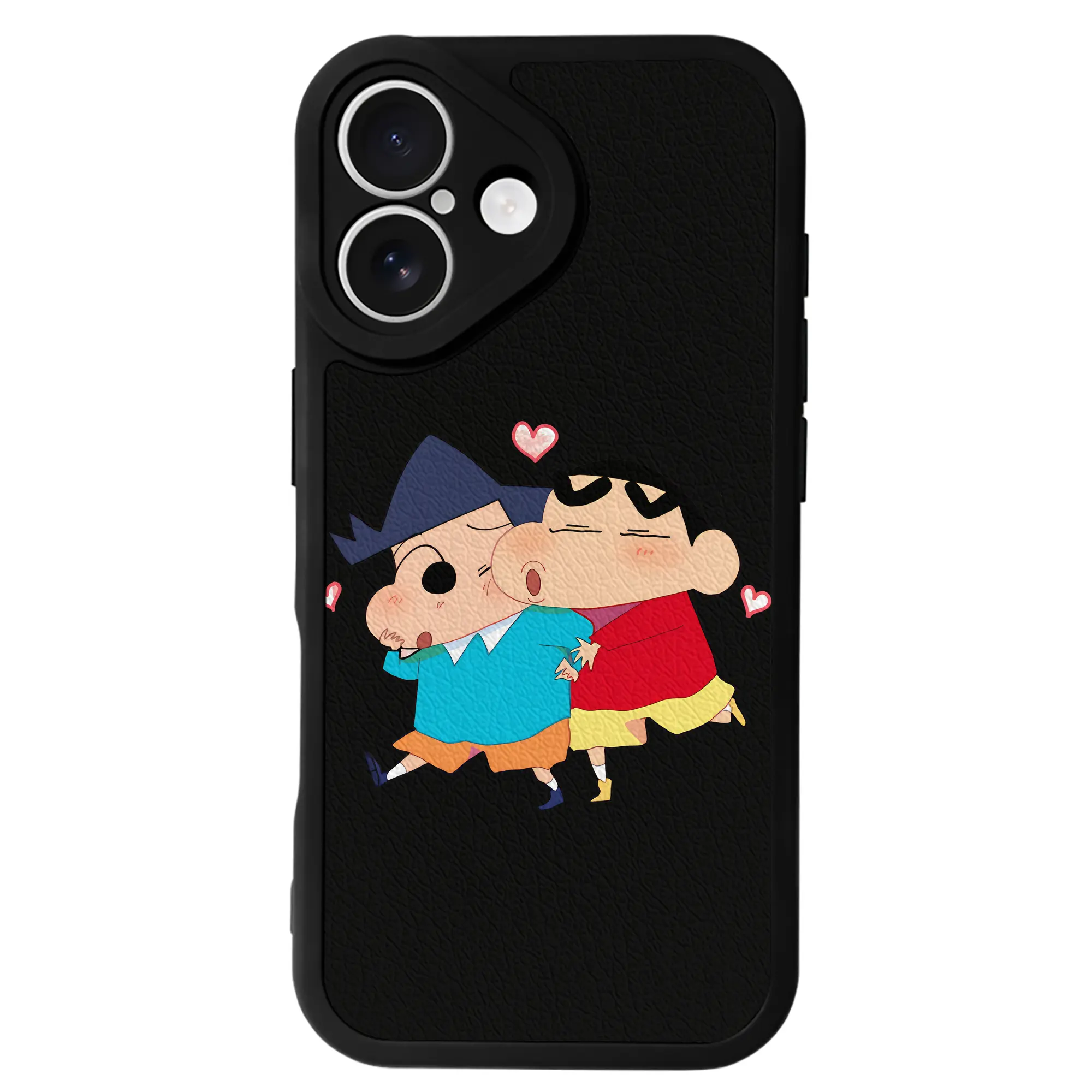 クレヨンしんちゃん グッズ 風間 とおる - IPhone 16シリーズ対応 ・ シリコンスマホケース ・ レザー調 ・ 高精度フィット ・ 耐衝撃 ・ ワイヤレス充電対応 ・ 精密カット